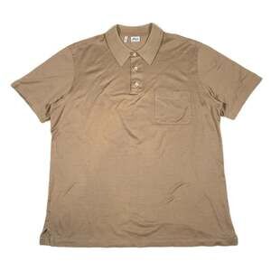Brioni For Neiman Marcus Tan Brown Polo Pocket Tee T Shirt Size XL Slim B12